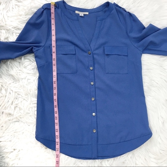 41 Hawthorn Tameron Button Down Blouse Blue Small - Picture 5 of 8